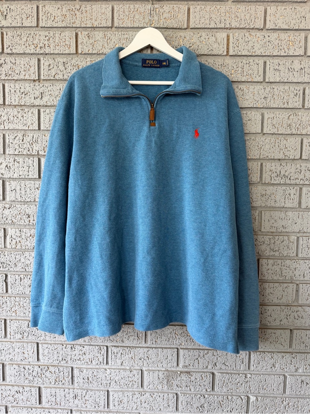 Polo Ralph Lauren Men's Cotton 1/4 Zip Pullover Sweater Size XXL Blue - Picture 2 of 6